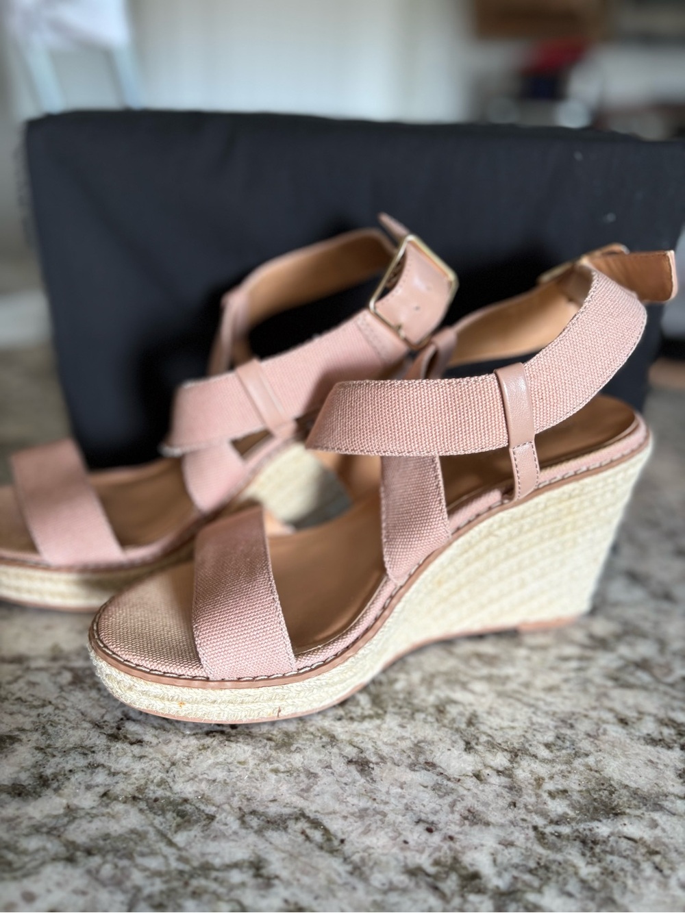 Banana Republic Blush tan Espadrille Wedge Sandals